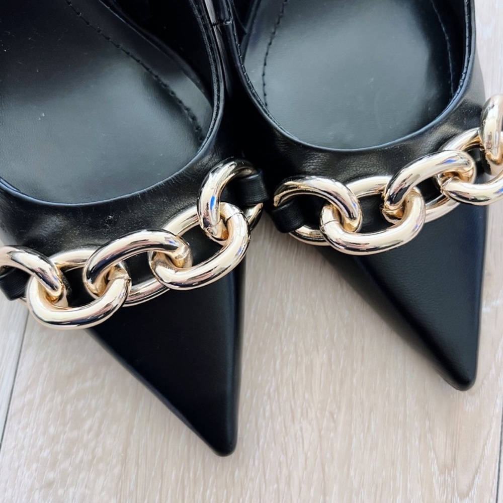 Zara Gold Chain Heels - Picture 6 of 8
